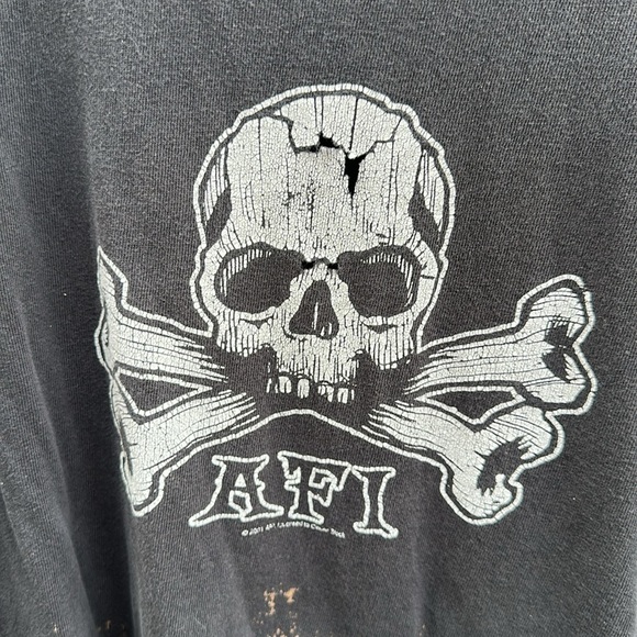 Vintage 2001 AFI Deathless Ones T Shirt Y2K Sz Large Band Tee Rock Skull - Picture 2 of 11